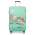 L-Cover-1 - Elastic Luggage Cover With Printed Design Large - Green