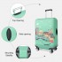 L-Cover-1 - Elastic Luggage Cover With Printed Design Large - Green