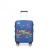 L-Cover-2 - Elastic Luggage Cover With Printed Design Small - Navy