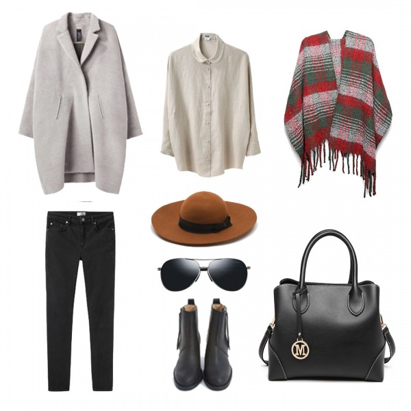 S6429 - Stylish Soft Warm Wrap Check Print Shawl Scarf - Red