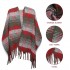 S6429 - Stylish Soft Warm Wrap Check Print Shawl Scarf - Red