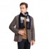 S6434 - Men's Fashion Irregular Grid Winter Scarf for Warmth and Style - Navy
