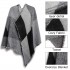 S6427 - Women Ladies Fashion Plaid Scarf Blanket Winter Warm Wrap Shawl - Black