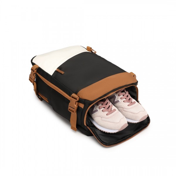 S2362 - Wodoodporny Funkcjonalny Plecak Z komorą na buty i portem ładowania USB - Czarny