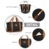 S2366 - 36L Expandable Water-Resistant Travel Tote Set with Cosmetic Pouch Versatile Carry-On Duffel Bag - Black And Brown