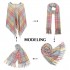 SFN4401 - Elegant Color Block Scarf with Fringe Detailing – Versatile Oversized Design - Rainbow