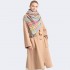 SFN4401 - Elegant Color Block Scarf with Fringe Detailing – Versatile Oversized Design - Rainbow