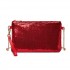 CLS2512 - Glam Sparkle Sequin Evening Clutch-Sleek, Shimmering Wristlet & Crossbody - Red