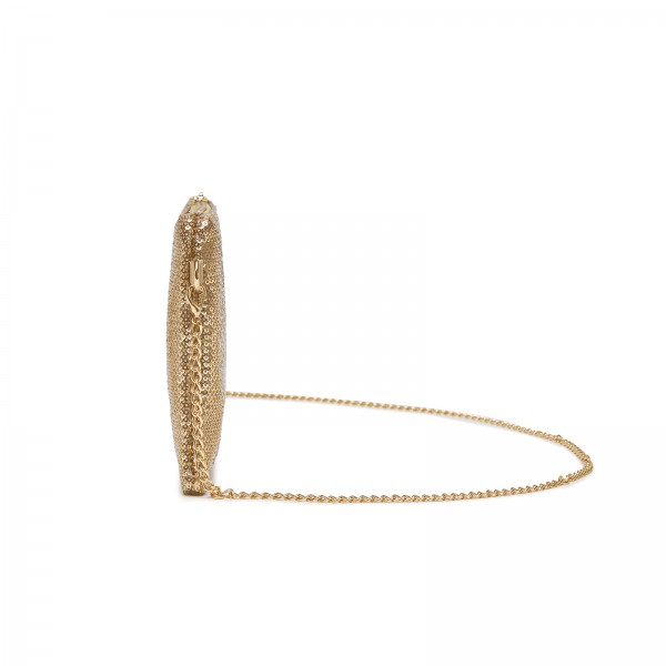 CLS2512 - Glam Sparkle Sequin Evening Clutch-Sleek, Shimmering Wristlet & Crossbody - Light Gold