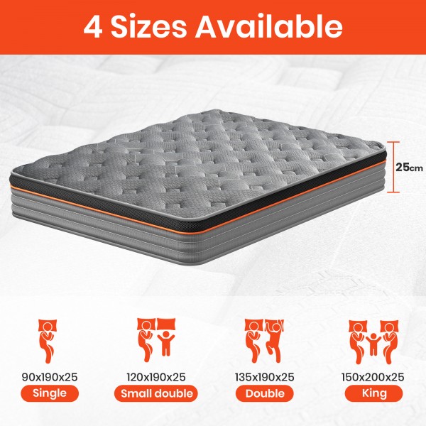 MTS007 - Good Nite 7-Zone Hybrid Pocket Springs Medium-Firm Mattress with 3D Breathable Fabric - 120×190×25cm