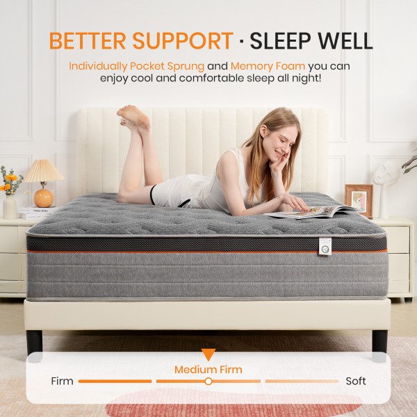 MTS007 - Good Nite 7-Zone Hybrid Pocket Springs Medium-Firm Mattress with 3D Breathable Fabric - 120×190×25cm