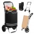 STO5546 - 3-in-1 Isolierter 56-L Einkaufswagen & Rucksack – Faltbarer Aluminiumrahmen mit Reflexstreifen - Schwarz