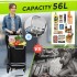 STO5546 - 3-in-1 Isolierter 56-L Einkaufswagen & Rucksack – Faltbarer Aluminiumrahmen mit Reflexstreifen - Schwarz