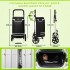 STO5546 - 3-in-1 Isolierter 56-L Einkaufswagen & Rucksack – Faltbarer Aluminiumrahmen mit Reflexstreifen - Schwarz