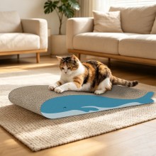 2PCS Set Large Blue Whale-Shaped Cat Scratching Board