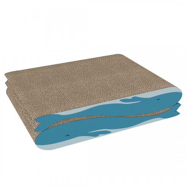 2PCS Set Large Blue Whale-Shaped Cat Scratching Board