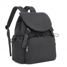 BPM2610 - Miss Lulu Lightweight Nylon Drawstring Backpack – Casual Daily Rucksack with 13 Inch Laptop Sleeve for Travel & Commute - Black
