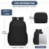 BPN2607 - Trendy Laptop Backpack,Soft Padded,Practical,Organized Storage,Lightweight 15.6" Notebook Bag for Work, School & Travel - Black