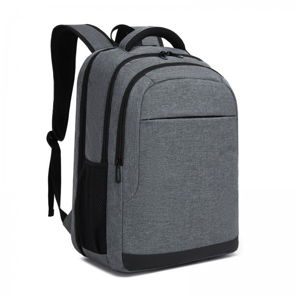 BPN2607 - Trendy Laptop Backpack,Soft Padded,Practical,Organized Storage,Lightweight 15.6" Notebook Bag for Work, School & Travel - Grey
