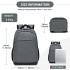 BPN2607 - Trendy Laptop Backpack,Soft Padded,Practical,Organized Storage,Lightweight 15.6" Notebook Bag for Work, School & Travel - Grey