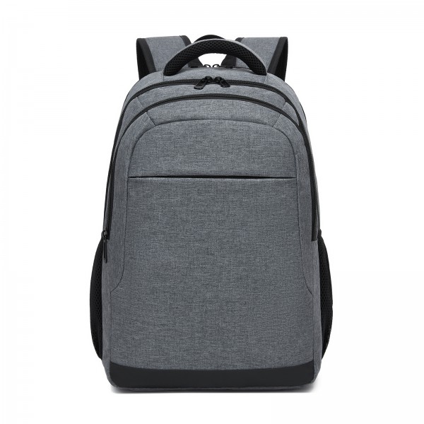 BPN2607 - Trendy Laptop Backpack,Soft Padded,Practical,Organized Storage,Lightweight 15.6" Notebook Bag for Work, School & Travel - Grey