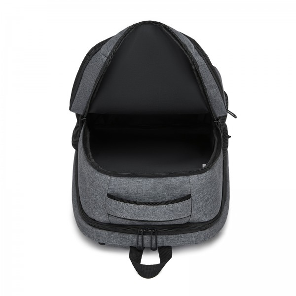 BPN2607 - Trendy Laptop Backpack,Soft Padded,Practical,Organized Storage,Lightweight 15.6" Notebook Bag for Work, School & Travel - Grey