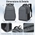 BPN2607 - Trendy Laptop Backpack,Soft Padded,Practical,Organized Storage,Lightweight 15.6" Notebook Bag for Work, School & Travel - Grey