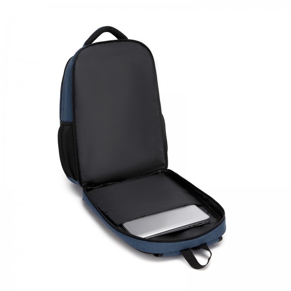 BPN2607 - Trendy Laptop Backpack,Soft Padded,Practical,Organized Storage,Lightweight 15.6" Notebook Bag for Work, School & Travel - Navy