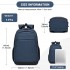 BPN2607 - Trendy Laptop Backpack,Soft Padded,Practical,Organized Storage,Lightweight 15.6" Notebook Bag for Work, School & Travel - Navy