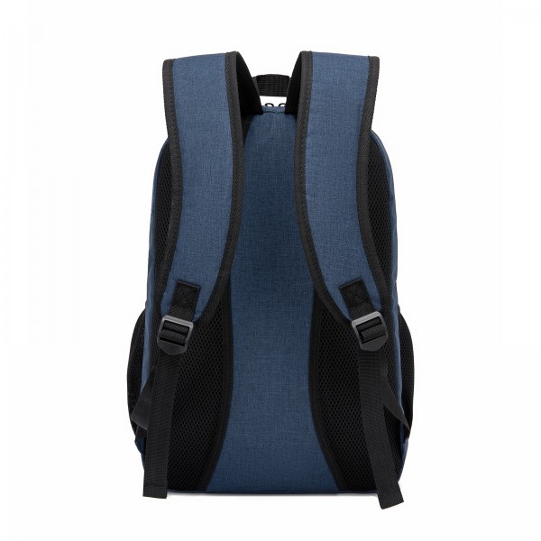 BPN2607 - Trendy Laptop Backpack,Soft Padded,Practical,Organized Storage,Lightweight 15.6" Notebook Bag for Work, School & Travel - Navy