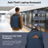 BPN2607 - Trendy Laptop Backpack,Soft Padded,Practical,Organized Storage,Lightweight 15.6" Notebook Bag for Work, School & Travel - Navy
