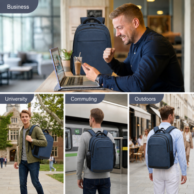 business laptop backpack uk EMPSIGN 17.3 Inch Extra Large Capacity for Men Women, Black Business backpack with lay BIS 'The Backpack' in Black