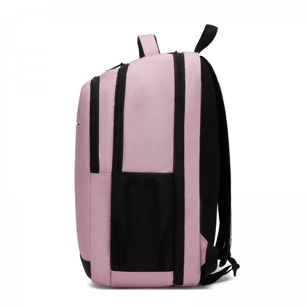 BPN2607 - Trendy Laptop Backpack,Soft Padded,Practical,Organized Storage,Lightweight 15.6" Notebook Bag for Work, School & Travel - Pink