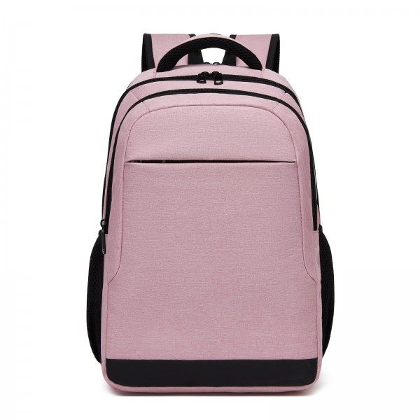 BPN2607 - Trendy Laptop Backpack,Soft Padded,Practical,Organized Storage,Lightweight 15.6" Notebook Bag for Work, School & Travel - Pink