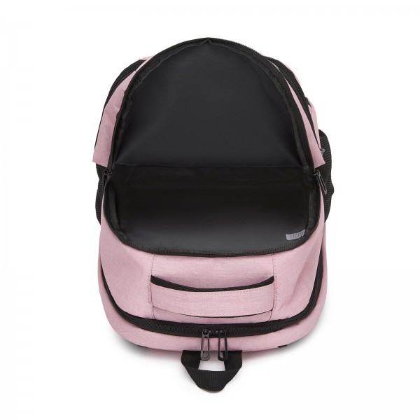 BPN2607 - Trendy Laptop Backpack,Soft Padded,Practical,Organized Storage,Lightweight 15.6" Notebook Bag for Work, School & Travel - Pink