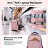 BPN2607 - Trendy Laptop Backpack,Soft Padded,Practical,Organized Storage,Lightweight 15.6" Notebook Bag for Work, School & Travel - Pink