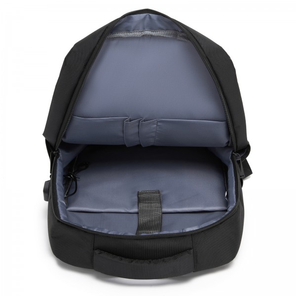 BPS2603 - Premium Laptop Backpack, 15.6 Inch USB Charging Backpack with Padded Laptop Sleeve, Ideal for Work and Commuting - Black