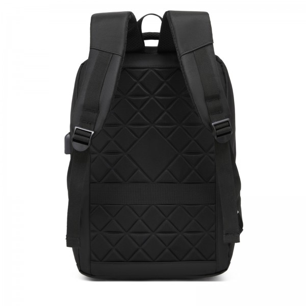 BPS2603 - Premium Laptop Backpack, 15.6 Inch USB Charging Backpack with Padded Laptop Sleeve, Ideal for Work and Commuting - Black