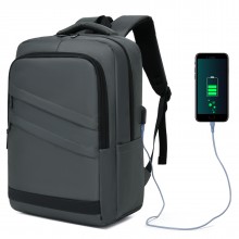 BPS2603 - Premium Laptop Backpack, 15.6 Inch USB Charging Backpack with Padded Laptop Sleeve, Ideal for Work and Commuting - Grey