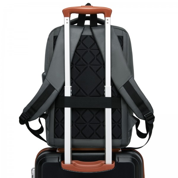 BPS2603 - Premium Laptop Backpack, 15.6 Inch USB Charging Backpack with Padded Laptop Sleeve, Ideal for Work and Commuting - Grey