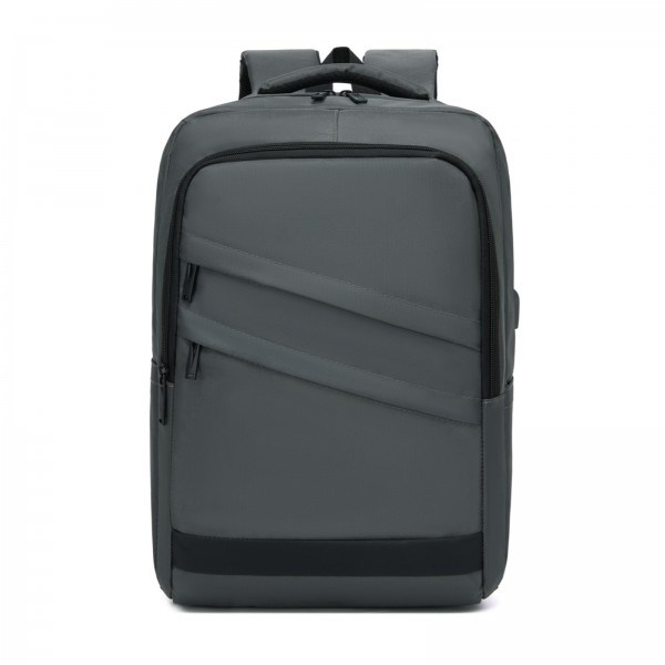 BPS2603 - Premium Laptop Backpack, 15.6 Inch USB Charging Backpack with Padded Laptop Sleeve, Ideal for Work and Commuting - Grey