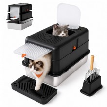 TBD6651 85L 3 In 1 Cat Litte Box - Black TBD6651 85L 3 In 1 Cat Litte Box - Black