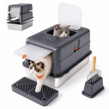 TBD6651 85L 3 In 1 Cat Litte Box - Dark Grey TBD6651 85L 3 In 1 Cat Litte Box - Dark Grey