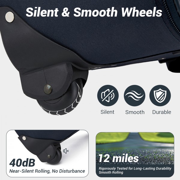 KSN2586 - 3‑teiliges Weichgepäck-Set 20 Zoll mit Kabinen-Schultertasche & Kulturbeutel, leichtes Handgepäck-Reiseset - Marineblau