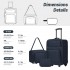 KSN2586 - 3‑teiliges Weichgepäck-Set 20 Zoll mit Kabinen-Schultertasche & Kulturbeutel, leichtes Handgepäck-Reiseset - Marineblau
