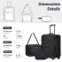 KSN2586 - 3‑teiliges Weichgepäck-Set 20 Zoll mit Kabinen-Schultertasche & Kulturbeutel, leichtes Handgepäck-Reiseset - Schwarz