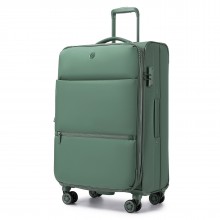 KSN2593 - 26 inch Women's Lightweight Softshell Suitcase with Spinner Wheels and Spacious Compartments - Green