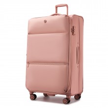KSN2593 - 30 inch Women's Lightweight Softshell Suitcase with Spinner Wheels and Spacious Compartments - Pink