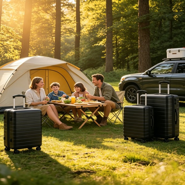 KSN2691 - 3‑teiliges Hartschalen-Kofferset (20/24/28 Zoll), leichte ABS-Koffer mit lautlosen Rädern und Zahlenschlössern - Schwarz