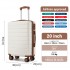 KSN2691 - 20 Zoll Handgepäckkoffer, leichter ABS-Hartschalenkoffer mit 360° lautlosen Rädern, Zahlenschloss und übersichtlichem Innenraum - Creme und Braun